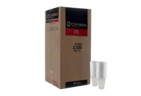 COPO PLASTICO COPOBRAS PP 80ML C/100 BRANCO CF-080