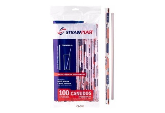 CANUDO VITAMINA 5MM EMBALADO C/100 STRAWPLAST 21CM CS-301