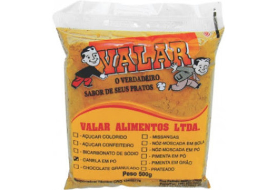 COND.VALAR CANELA EM PO 500GR