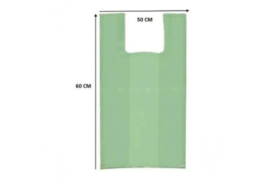 SACOLA PLAST. RECICLADA " VERDE " 50X60 C/4KG