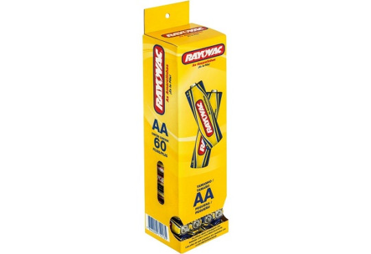 PILHA RAYOVAC AA PEQUENA C/12X4 AMARELINHA TUBO
