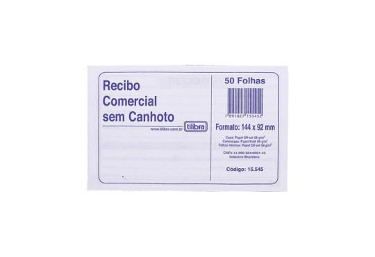 BLOCO RECIBO S/CANHOTO 50FLX1VIA TILIBRA