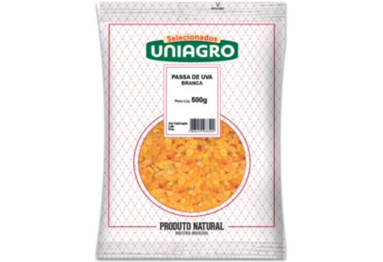 UVA PASSAS BRANCA SEM CAROÇO UNIAGRO 500GR