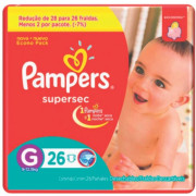 FRALDA PAMPERS SUPERSEC GR PCT C/ 26