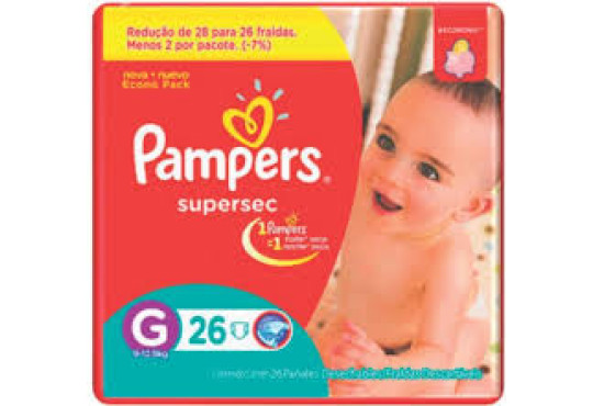 FRALDA PAMPERS SUPERSEC GR PCT C/ 26