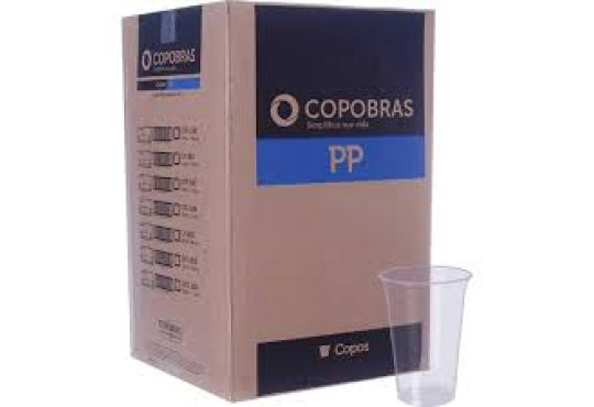 COPO PLASTICO COPOBRAS " PPT 330 " LISO CRISTAL C/50 300ML PPT-300