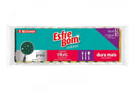 ESPONJA BETTANIM ESFREBOM C/12 DUPLA FACE