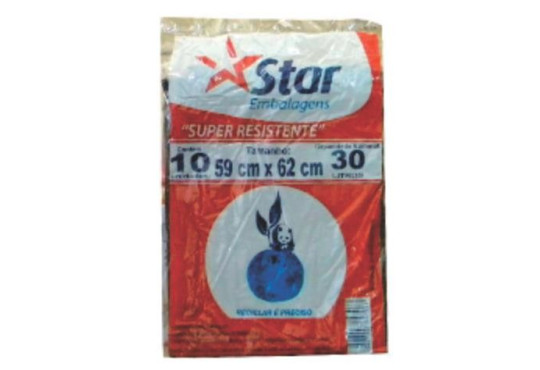 SACO P/ LIXO STARPRETO 30LT C/ 10