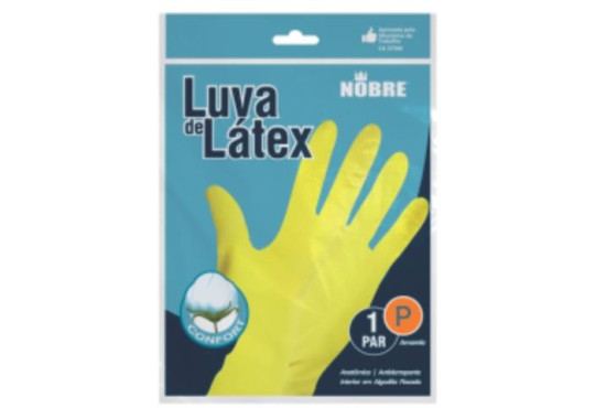 LUVA FORRADA LATEX NOBRE AMARELA P