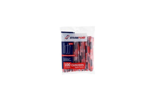 CANUDO VITAMINA GROSSO 8MM EMBALADO C/100 STRAWPLAST 20CM CS-323