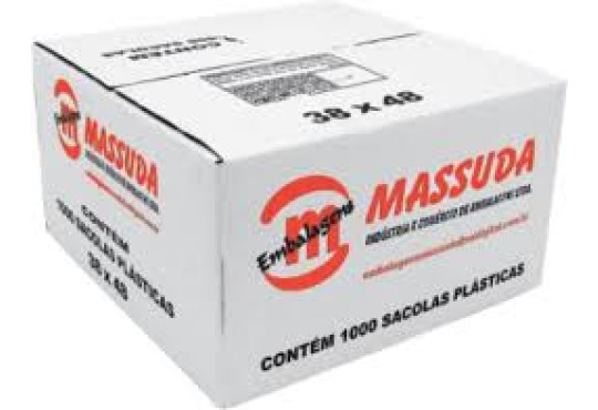 SACOLA PLAST. MASSUDA 38X48 C/1000 CAIXA OXIBIODEGRADAVEL