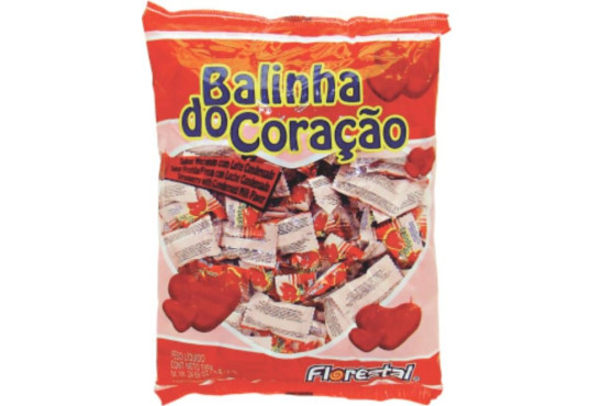 BALA FLORESTAL CORAÇÃO MORANGO 700GR