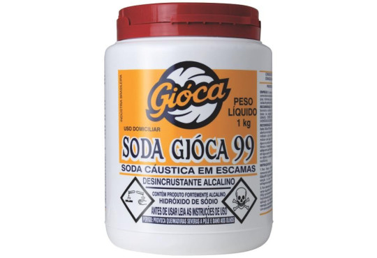 SODA CAUSTICA GIOCA 99 HIDRÓXIDO DE SÓDIO 1KG