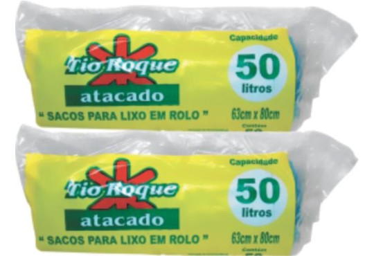 SACO P/ LIXO TIO ROQUEROLO AZUL 50LT C/ 50