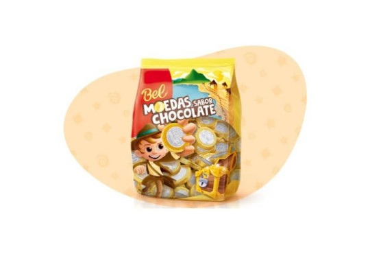 CHOC. MOEDAS BEL SACHE 500GR C/130 UNID.