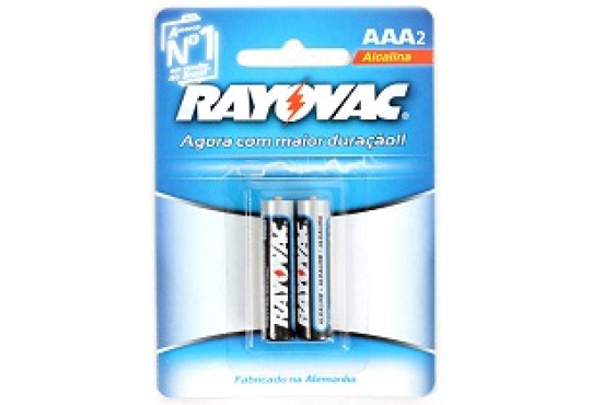 PILHA RAYOVAC ALCALINA AAA PALITO C/2 CARTELA SM
