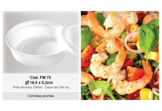 MARMITEX/ ISOPOR FIBRAFORM 750ML C/100 FM75 18,5X5,2CM