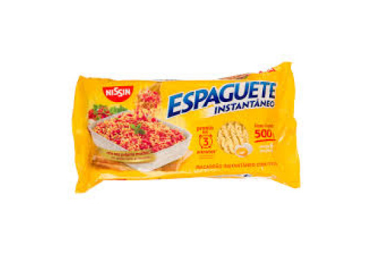 MASSA.NISSIN ESPAGUETE INSTANTANEO 500GR 3 MINUTOS AMARELA