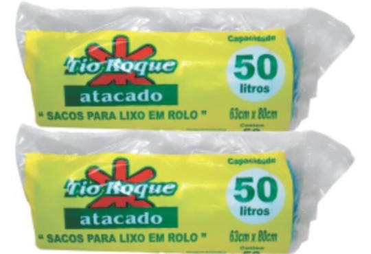 SACO P/ LIXO TIO ROQUEROLINHO AZUL RESIS 50LT C/ 10