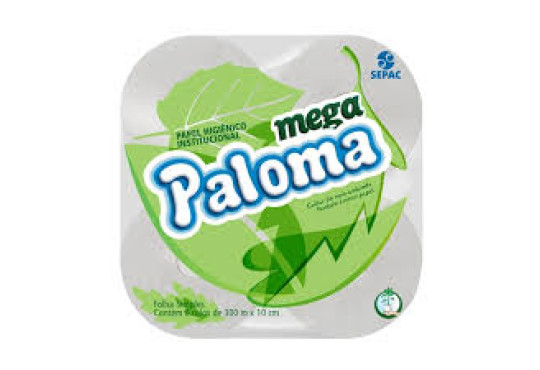 PAPEL HIG. ROLÃO PALOMA 8X300 MT MEGA