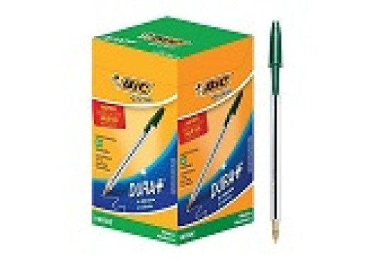 ESC. CANETA BIC CRISTAL VERDE C/50