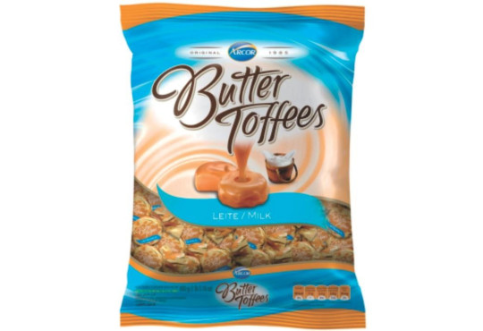 BALA ARCOR BUTTER TOFFEE LEITE 600GR