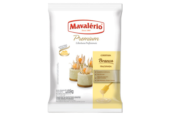 CHOC. COB. GOTAS MAVALERIO BRANCA 1.01KG