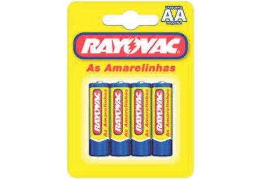 PILHA RAYOVAC AA PEQ. AMARELINHA C/ 4