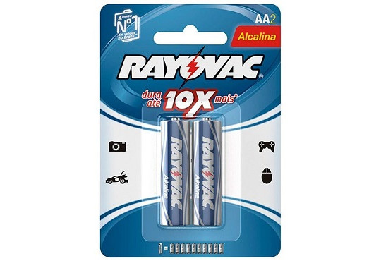 PILHA RAYOVAC ALCALINA AA PEQ. C/2 CARTELA SM