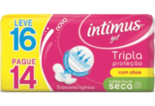 ABS. INTIMUS GEL C/ ABAS SECA LEVE 16 PAGUE 14 UNIDADES