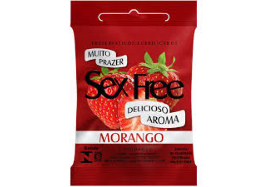 PRESERVATIVO SEX FREE MORANGO C/3