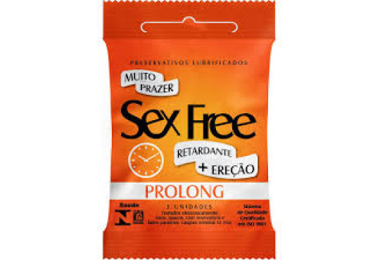 PRESERVATIVO SEX FREE PRAZER PROLONGADO C/3