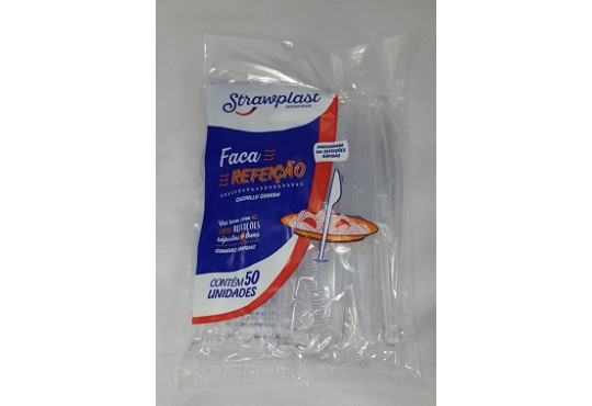 TALHER STRAWPLAST FACA P/MARMITA C/50 CRISTAL