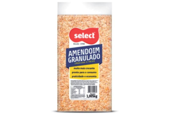 AMENDOIM SELECT GRANULADO EMB A VÁCUO S/ SAL 1.005GR