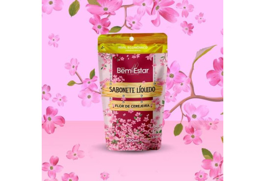 SABONETE /LIQ. BEM ESTAR REFIL FLOR DE CEREJEIRA 300ML