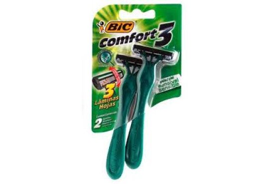 APAR. BARBA BIC CONFORT 3 LAMINAS C/12 PELE SENSIVEL VERDE