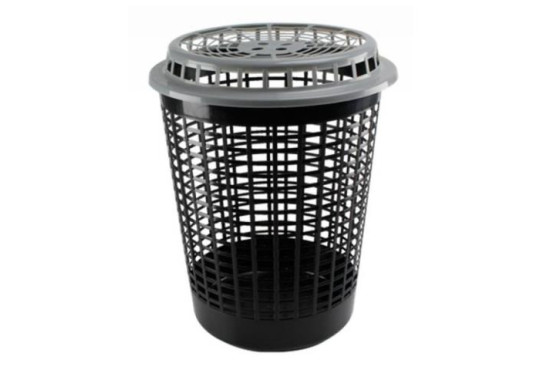 P PLASVALE LIXEIRO RECYCLE TELADO P/ROUPA C/TAMPA 55LT REF-517LP COR PRETA