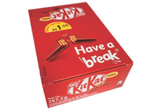 CHOC. NESTLE KITKAT MINI LEITE C/16x16,7GR