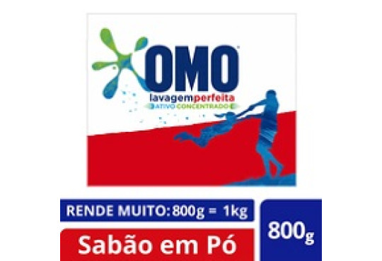 SABAO PO OMO LAVAGEM PERFEITA 800GR CAIXA VERMELHA