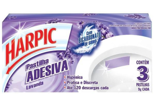 DESINF. HARPIC PASTILHA ADESIVA LAVANDA C/3