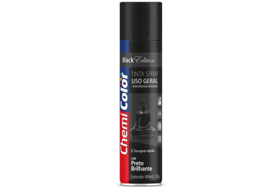 TINTA " CHEMICOLOR " SPRAY PRETO BRILHANTE 400ML