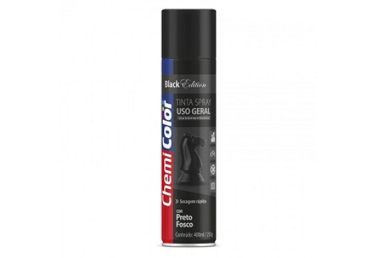 TINTA " CHEMICOLOR " SPRAY PRETO FOSCO 400ML