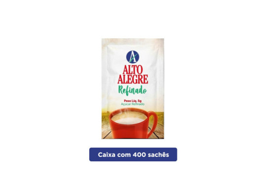 ACUCAR SACHE " REFINADO " ALTO ALEGRE C/400X5GR HOTEL