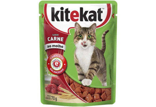 RACAO SACHE KITEKAT CARNE C/24X70GR GATO