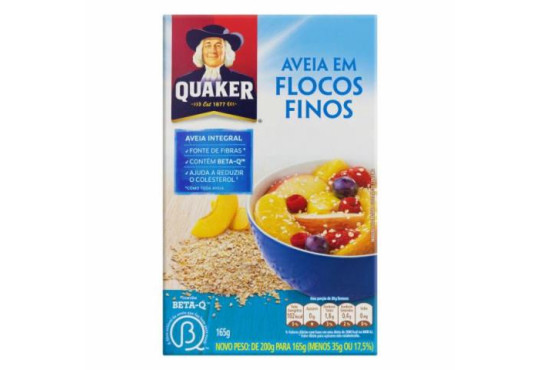 AVEIA QUAKER FLOCOS FINOS 165GR
