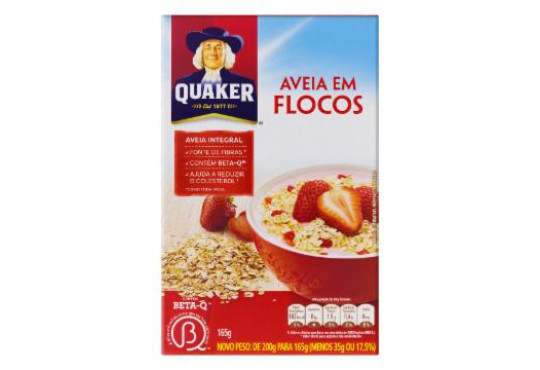 AVEIA QUAKER FLOCOS INTEGRAL 165GR
