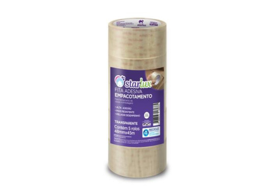 FITA LARGA STARLUX TRANSPARENTE 48MM X 45MT UNIDADE