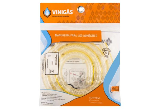 MANGUEIRA DE GAS VINIGAS 1 METRO C/2 ABRACADEIRA