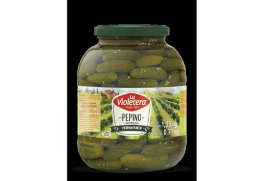 PEPINO LA VIOLETERA CORNICHON VIDRO 1.350KG APERITIVO