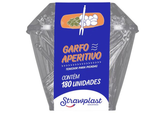GARFINHO APERITIVO PLAST. STRAWPLAST POTE C/180